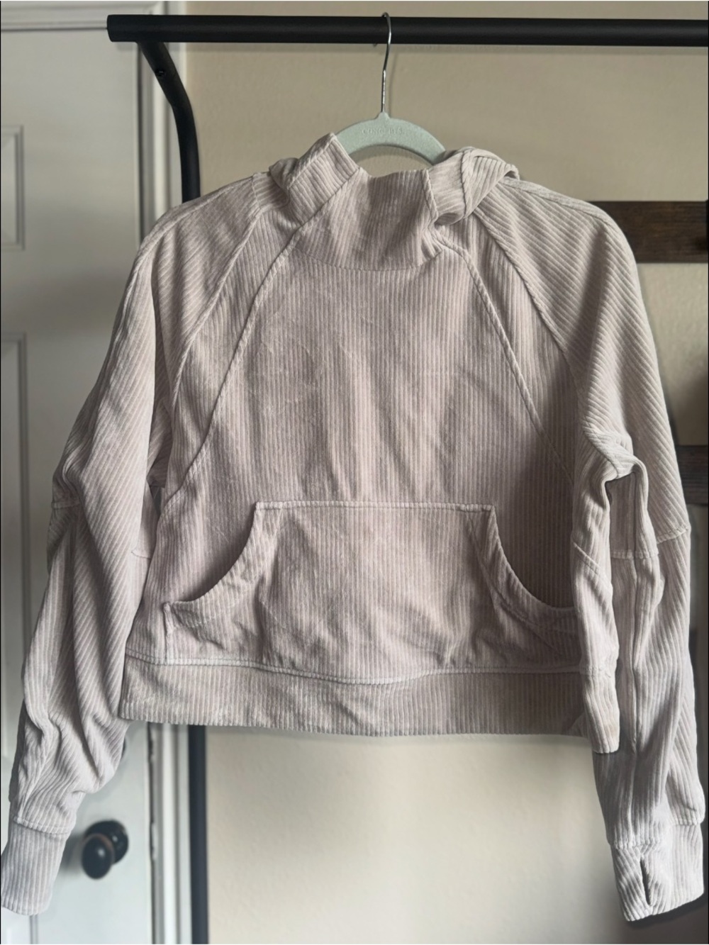 Lululemon Scuba Oversized Hoodie *Velvet Cord in Riverstone, Size: XS/S